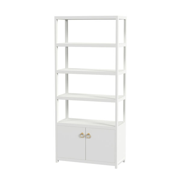 Lark White Etagere Bookcase Cabinet, image 1