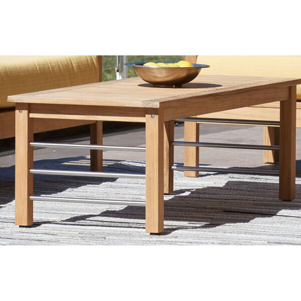 Soho Nature Sand Teak Rectangular Teak Outdoor Coffee Table, image 3