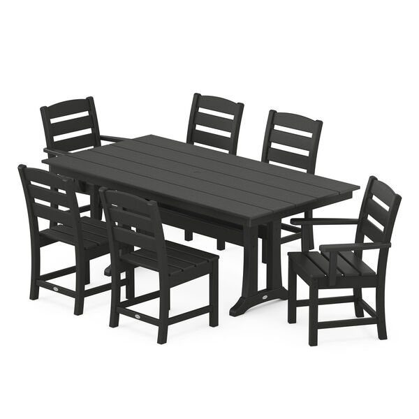 Lakeside Black Trestle Dining Set, 7-Piece, image 1