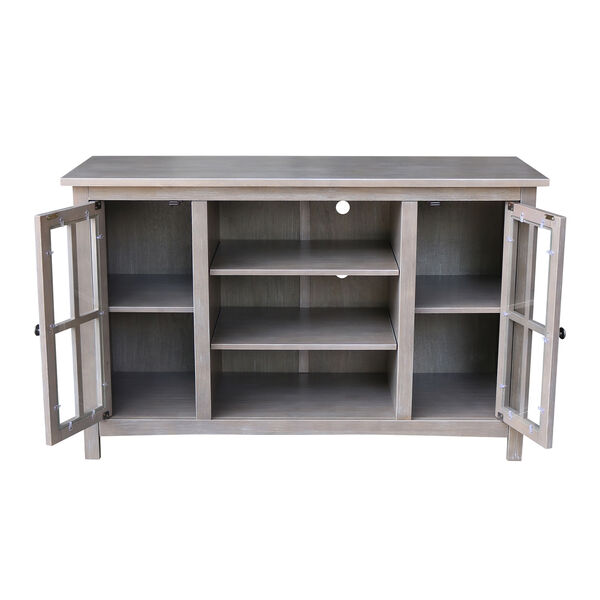 Washed Gray Taupe TV Stand with Two Doors, image 6