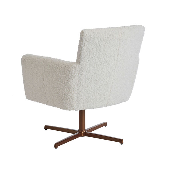 White and Calais Brass Brooks Swivel Chair, image 2
