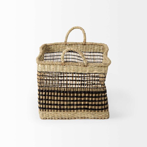 Nia Light Brown Seagrass Rectangular Basket with Handles, Set of 2, image 3