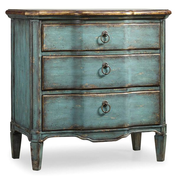 Three Drawer Turquoise Chest, image 1