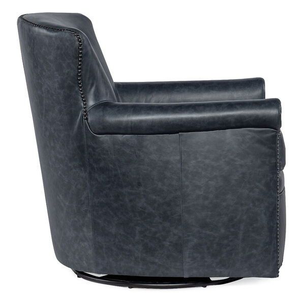 Dark Blue Swivel Club Chair, image 3