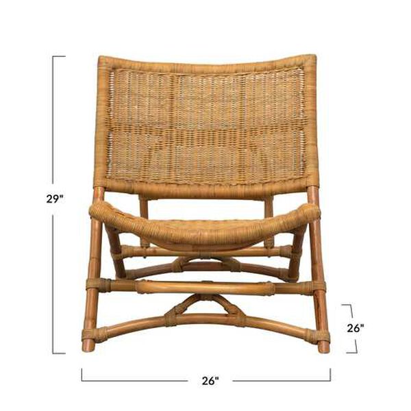 Natural Hand-Woven Rattan Folding Chair, image 4