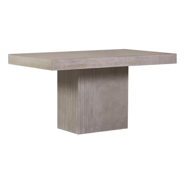 Perpetual Slate Gray Tama Single Pedestal Rectangle Dining Table, image 1