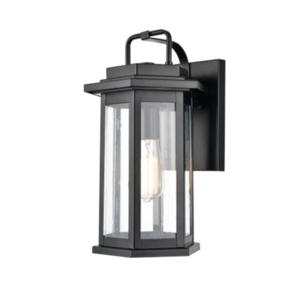 Kate Powder Coat Black Nine-Inch One-Light Outdoor Wall Sconce, image 1