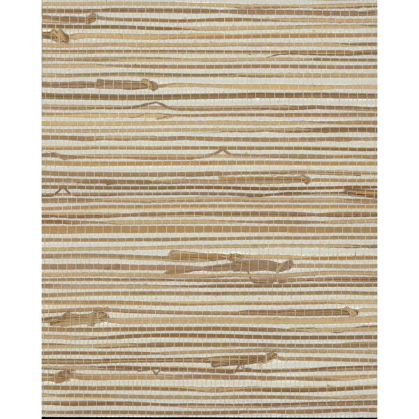 Grasscloth II Wide Knotted Grass Metallic Wallpaper - SAMPLE SWATCH ONLY, image 1