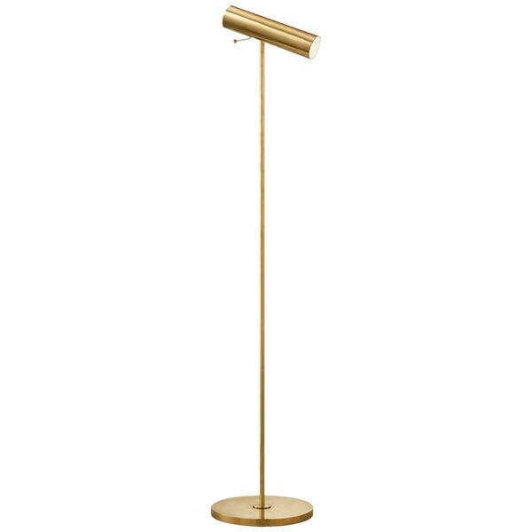 Lancelot Pivoting Floor Lamp in Hand-Rubbed Antique Brass by AERIN, image 1