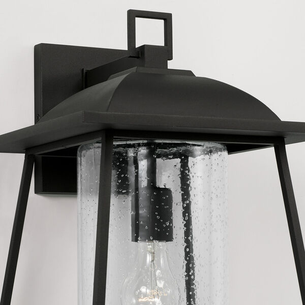 Durham Black 11-Inch One-Light Outdoor Wall Lantern with Clear Seeded Glass, image 5