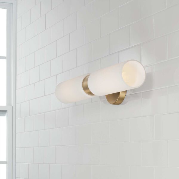 Theo Aged Brass Two-Light Dual Linear Wall Sconce, image 5