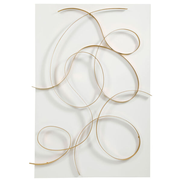 Freehand Gold and White 44-Inch Metal Wall Panel, image 2