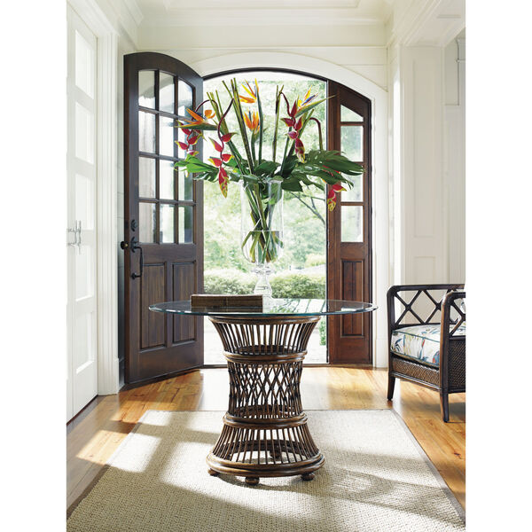 Bali Hai Brown Aruba Dining Table with 36 In. Glass Top, image 1