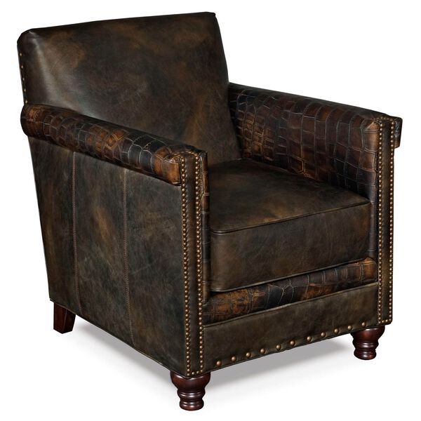 Potter Brown Leather Club Chair, image 1
