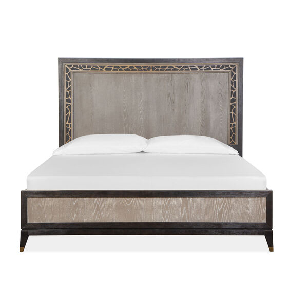 Ryker Nocturn Black and Coventry Gray Complete King Panel Bed, image 2