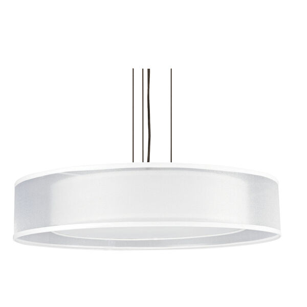Cortez Satin Nickel One-Light Integrated LED Pendant with White Shade, image 1