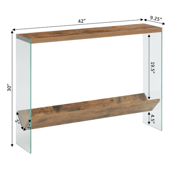SoHo Barnwood and Glass V-Console Table with Shelf, image 4