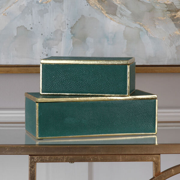 Karis Emerald Green Boxes, Set of Two, image 2