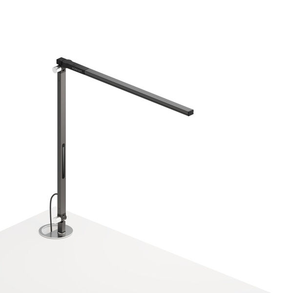 Z-Bar Metallic Black LED Solo Mini Desk Lamp with Grommet Mount, image 1