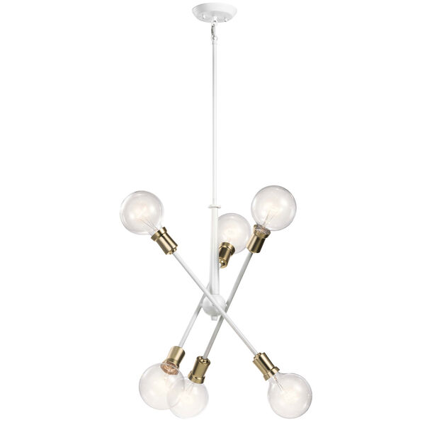 Armstrong White Six-Light Chandelier, image 2