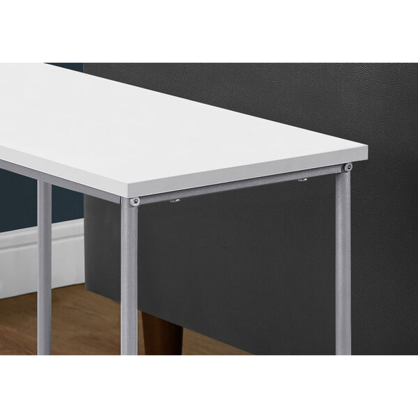 White and Silver 12-Inch Accent Table, image 3