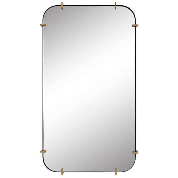 Pali Black and Gold Industrial Iron Wall Mirror, image 2