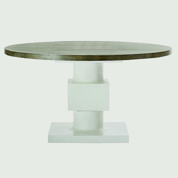 Newberry Rustic Gray and White Plaster Round Dining Table, image 1