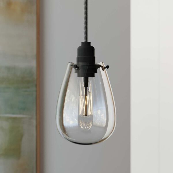 Chelsea One-Light - Satin Black with Clear Glass - Pendant, image 5