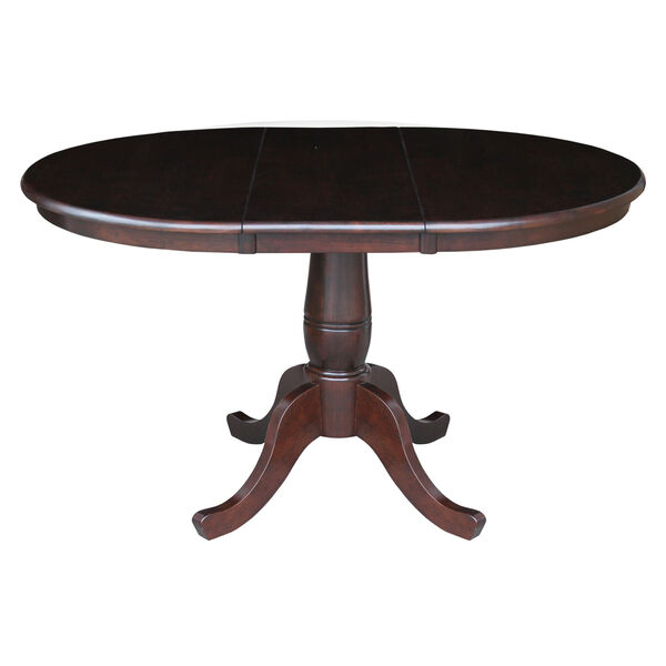 Rich Mocha 36-Inch Round Pedestal Dining Table, image 2