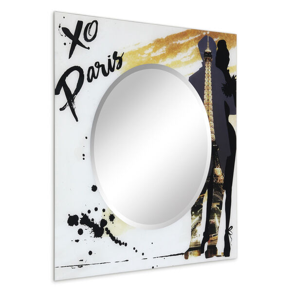 Romance Black 36 x 36-Inch Round Beveled Wall Mirror, image 2