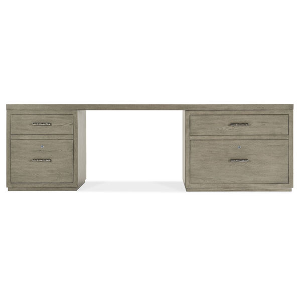 Linville Falls Smoked Gray 96-Inch Desk with Small File and Lateral File, image 4
