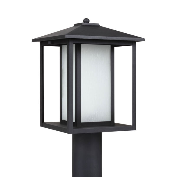 Uptown Black 15-Inch One-Light Outdoor Post Mount with Etched Glass, image 1