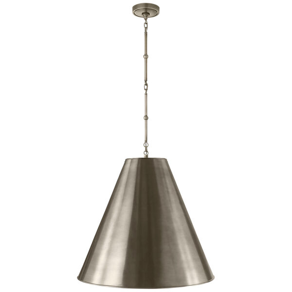 Goodman Large Hanging Lamp in Antique Nickel with Antique Nickel Shade by Thomas O'Brien, image 1