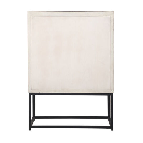 Brownish Gray and White Two Door Bar Cabinet, image 5