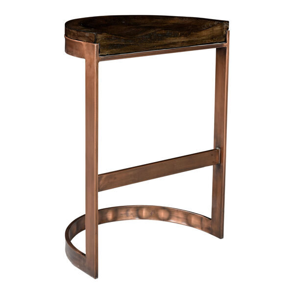 Bancroft Brown Counter Stool With Copper Detailing, image 2
