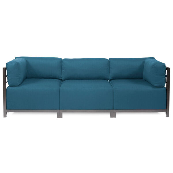 Axis 3-Piece Seascape Turquoise Sectional with Titanium Frame, image 1