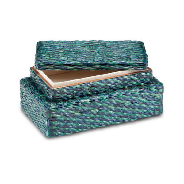 Glimmer Blue and Green Decorative Box, Set of 2, image 2