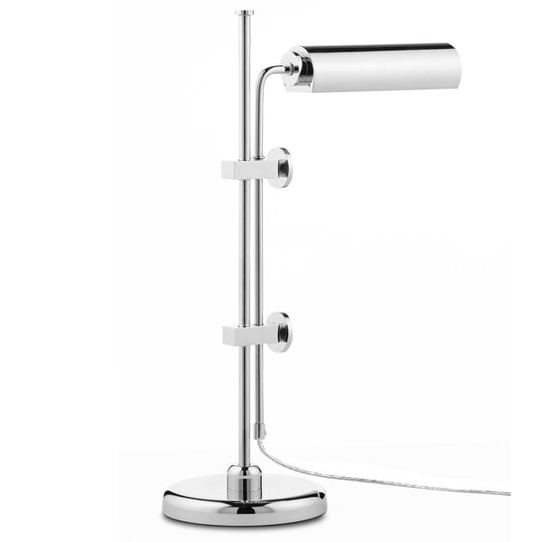 Satire Polished Nickel One-Light Integrated LED Table Lamp, image 1