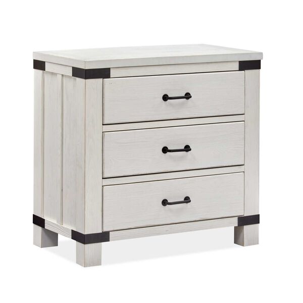Harper Springs Silo White Bachelor Chest with Metal Decoration, image 4