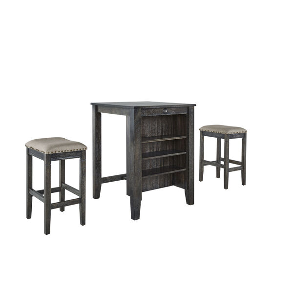 Tapas Weathered Pepper Counter Table and Stool, 3-Piece, image 1