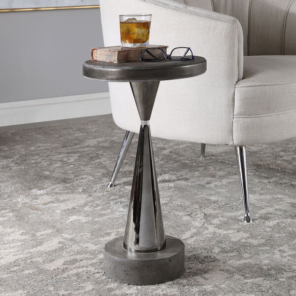Simons Gray 12-Inch Round Accent Table, image 2