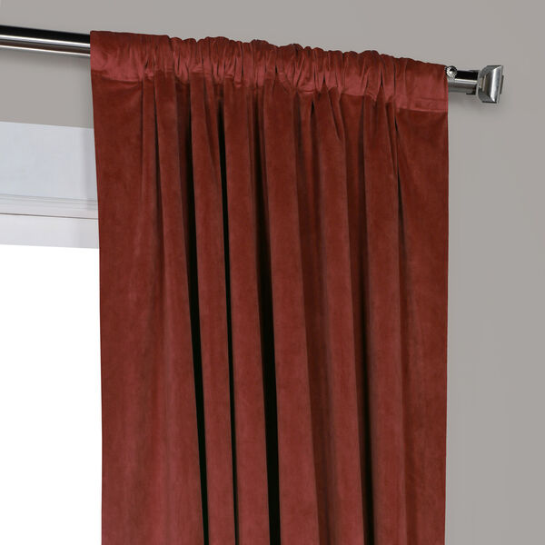 Crimson Rust 96 x 50-Inch Signature Blackout Velvet Curtain Single Panel, image 3