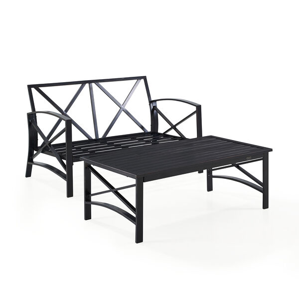Kaplan 2 Piece Outdoor Seating Set With Oatmeal Cushion - Loveseat, Coffee Table, image 3