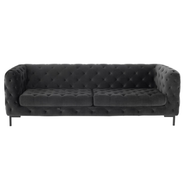 Tufty Shadow Gray and Black Sofa, image 2