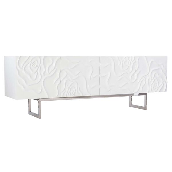 Penrose White Plaster and Silver Credenza, image 2