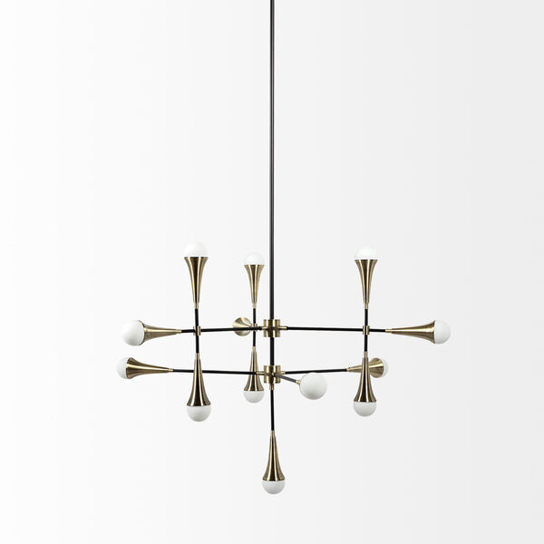 Decarlo II Gold and Black 13-Light LED Chandelier, image 4