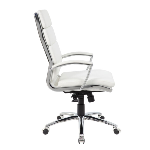 Boss White Executive chair with Metal Chrome, image 6