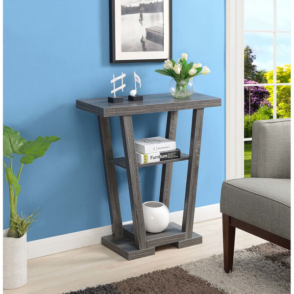 Newport Weathered Gray 12-Inch Console Table, image 2