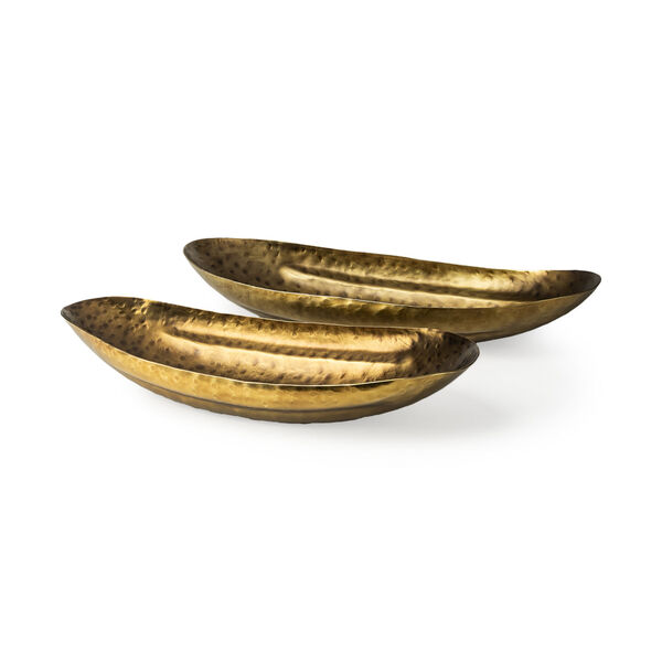 Karmen Gold Hammered Bowl, Set of Two, image 1