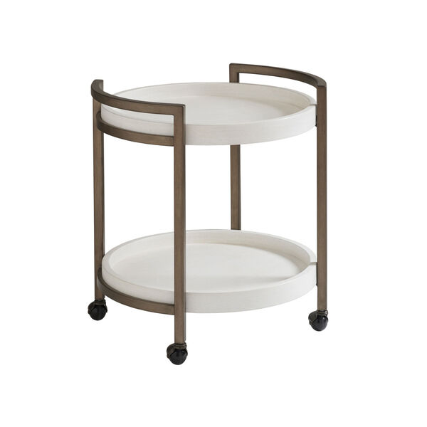 Ocean Breeze White Osprey Cart End Table, image 1